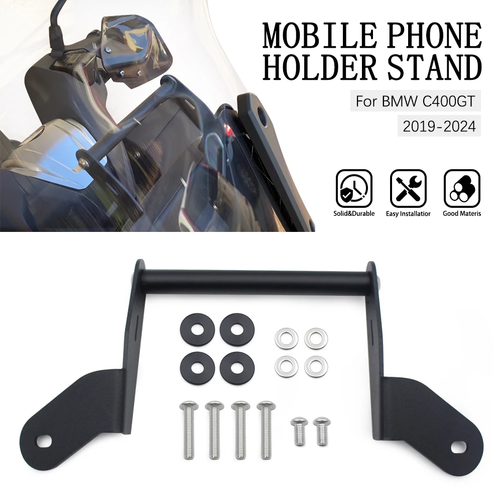 

C400GT Phone Mount Bracket For BMW C 400 GT C400 GT C 400GT 2019 2024 Navigation Windshield GPS Phone Holder Aluminum