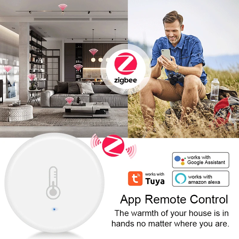 Tuya Smart Temperature And Humidity Sensor APP Remote Real-time Monitoring Tuya Smart Life App With Alexa