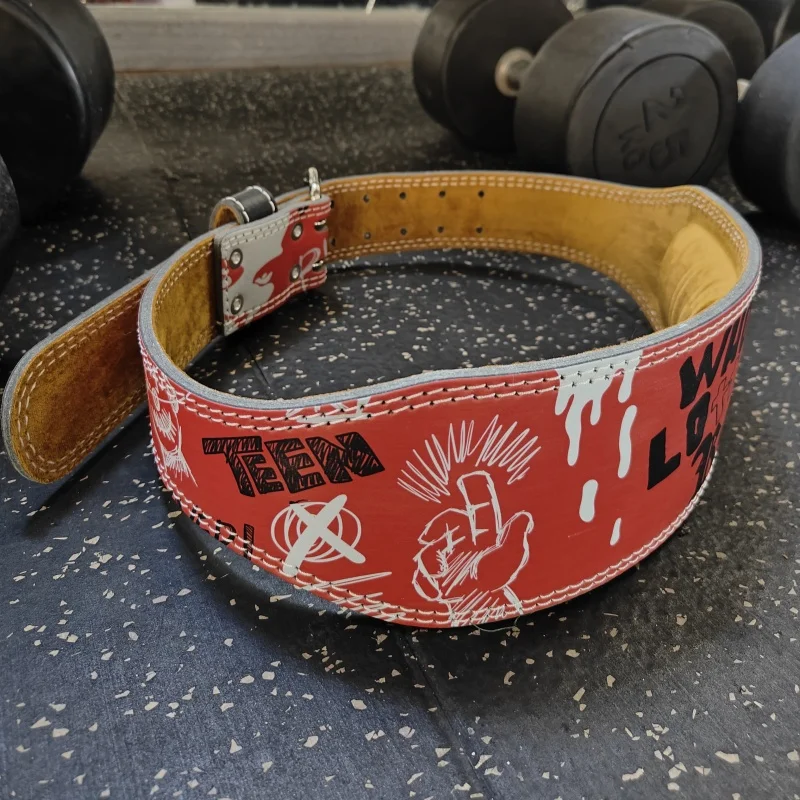 Weight Lifting Belt with Graffiti for Men and Women, Gym Fitness Belt, Strength Training, Powerlifting Belt for Weightlifting