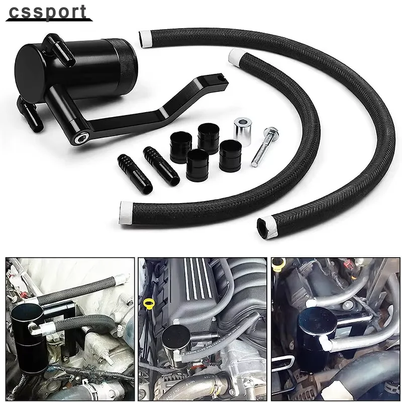 

6.4L Billet Oil Catch Can Kit 5.7 HEMI Z-Bracket For 11-21 Dodge Charger Challen