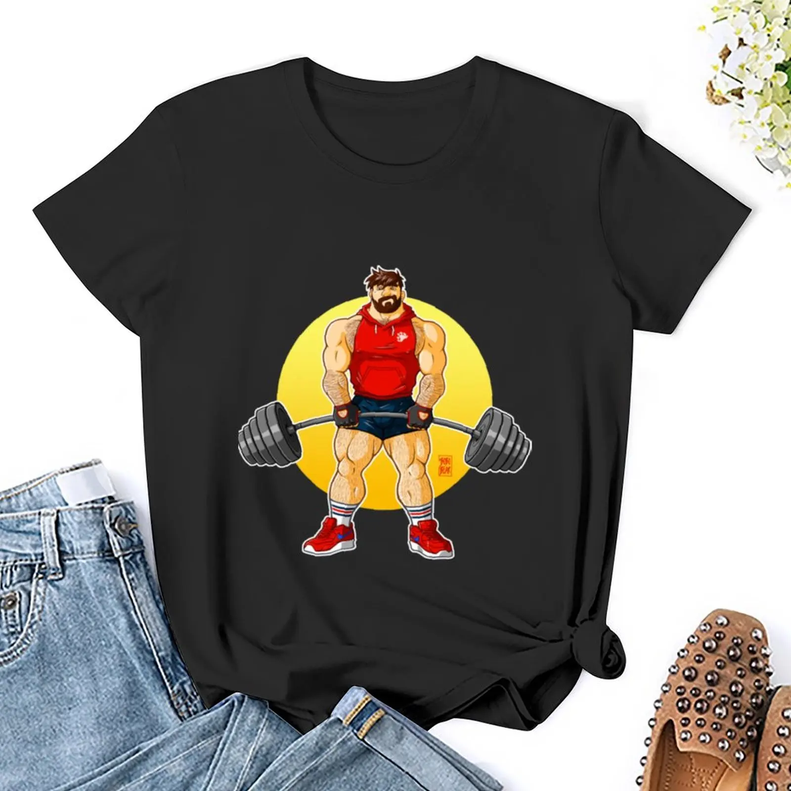 Adam mag Bär & x27; s Fitness studio-kein Schreib klassiker. T-Shirt erhabene weibliche Kleidung Anime Kleidung einfache T-Shirts für Frauen