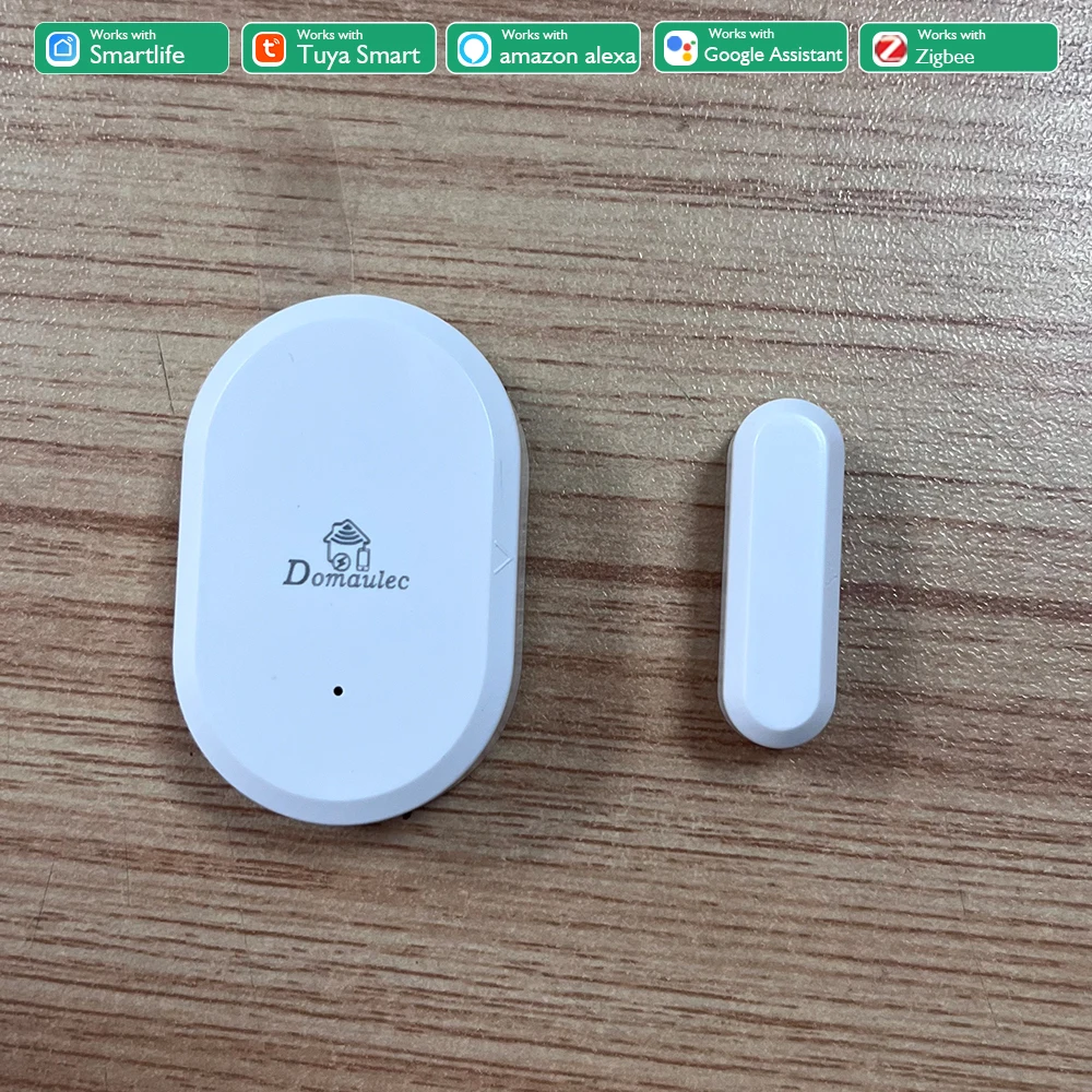 Tuya ZigBee Smart Door Sensor With Wall Mount Magnetic Alarm Open Detectors Home Security Protection Support Alexa Google Home