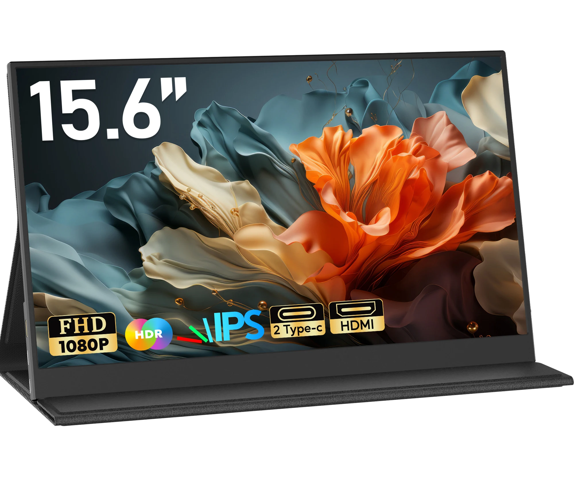 Amoudo 15.6 Inch Portable Monitor 1920 X 1080P Second Screen FHD Lightweight Thin USB Type-C Mini HDMI Extend Screen for PS4/5 X