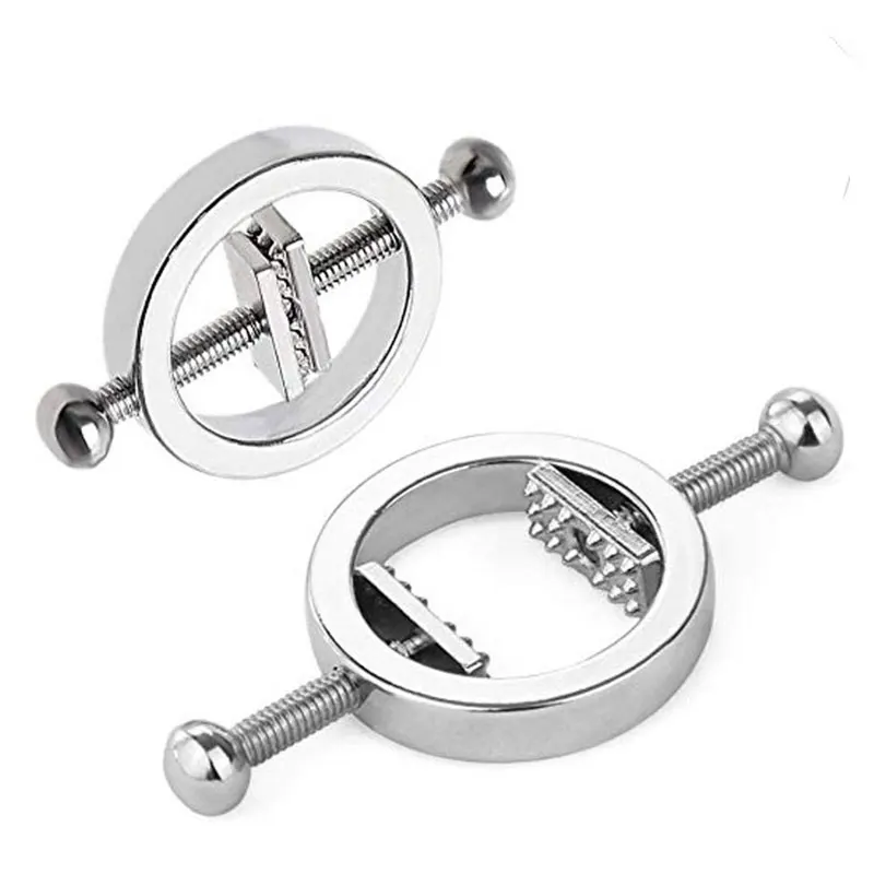 Female Stainless Steel Adjustable Nipple Clamps Metal Nipple Clips Breast Bondage Restraint Fetish Woman Sex Toy