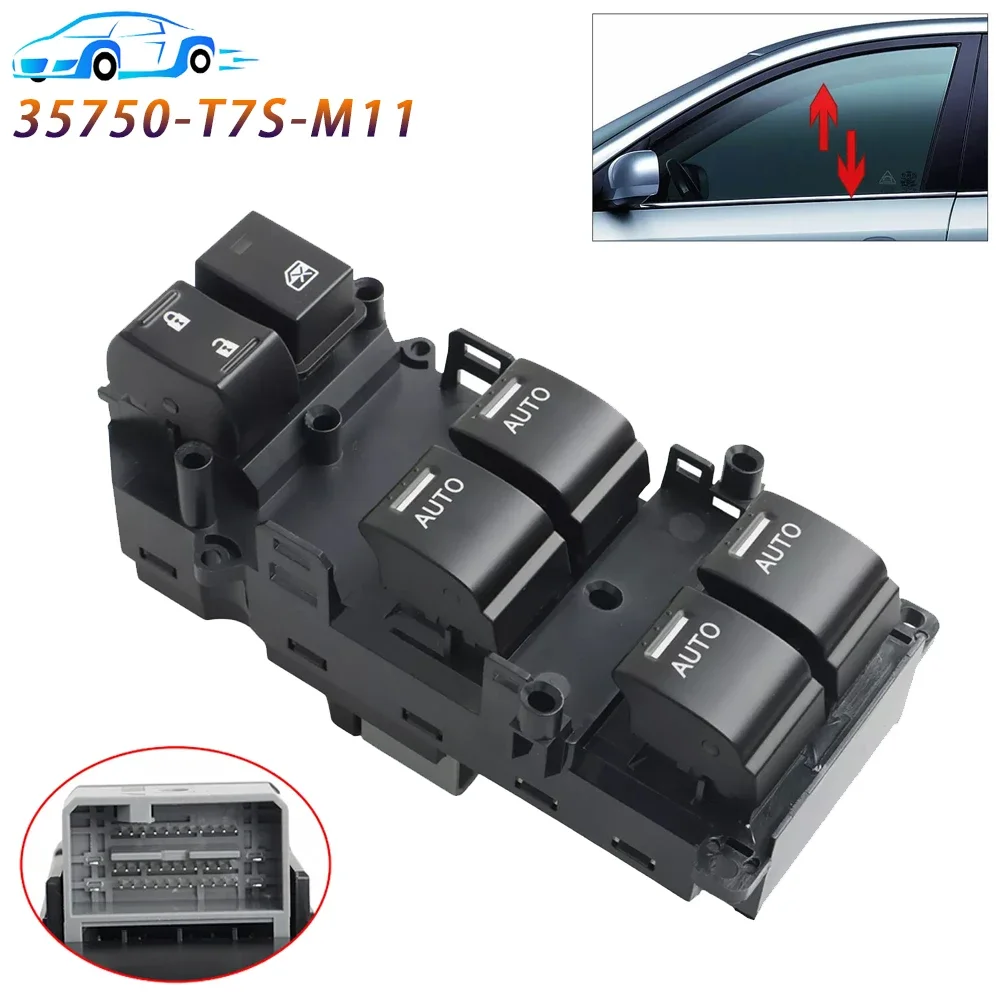 For Honda Civic 2011 2012 2013 2014 2015 2016 2017 Power Master Window Switch Lifter Control Button 35750-T7S-M11 35750T7SM11