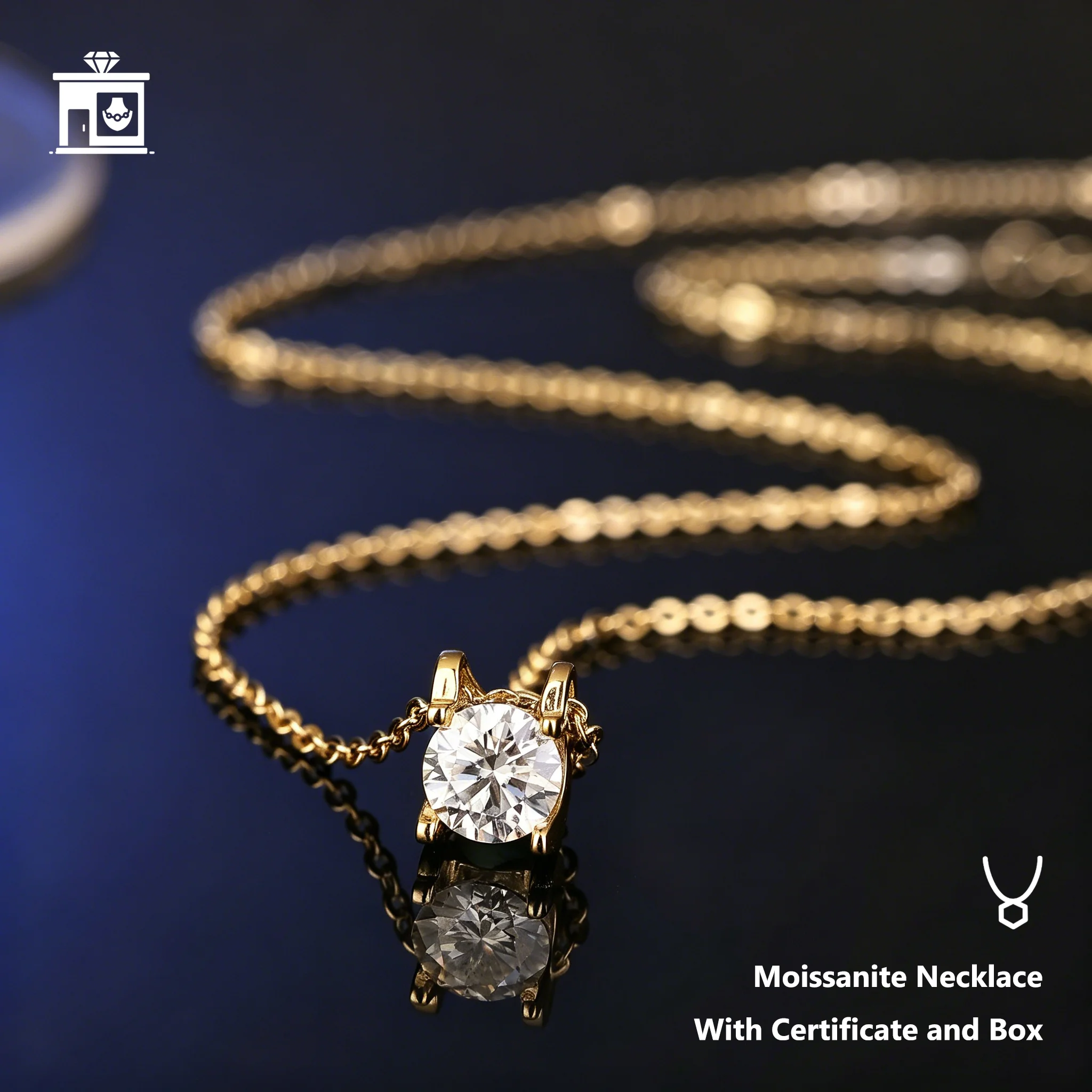 S925 Silberkette mit GRA-Zertifikat Moissanit für Damen und Herren als Geschenk für Jahrestag, Hochzeit, Verlobung – Detail 15