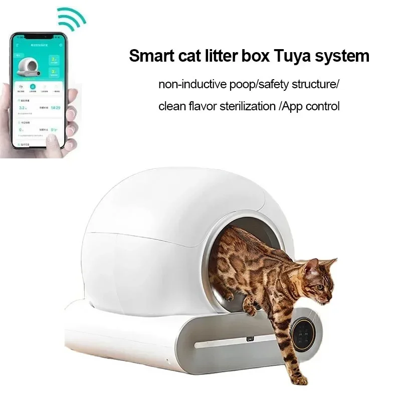 

Automatic Smart Cat Litter Box Closed Cat Litter Box Self Cleaning Application Control Ionic Fragrance Pet Toilet Trash Tray New