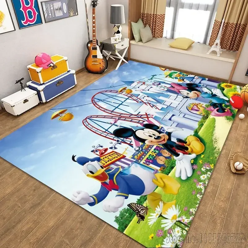 Disney Cartoon Mickey Mouse Minnie Rug Carpets 80x120cm Decor for Bathroom Kids Floor Mat Living Room Children's Bedroom Sofa