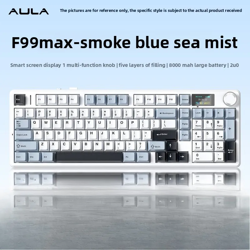 AULA F99Max Mechanical Keyboard Wireless Tri Mode with Intelligent Display Screen Multifunctional Knob Office Gaming Keyboard