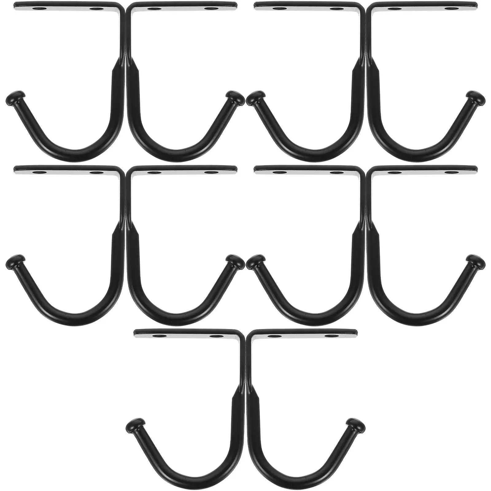 

10 Pcs Black Single Hooks Home Hardware Wall Mounted Coat Hat Key Hanger Iron Farmhouse Storage Utility Garage Hooks