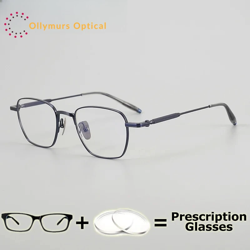 نظارات طبية للرجال من OLLYMURS من التيتانيوم النقي IP إطار نظارات عالي الجودة وصفة لعدسة الرؤية مجال واسع متعدد البؤر