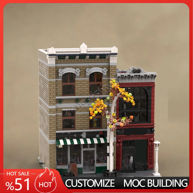 

3463PCS MOC Customize City Street Scene Large Record Store Model Building Blocks Diy Education Assembly Kids Toys Surprise Gift