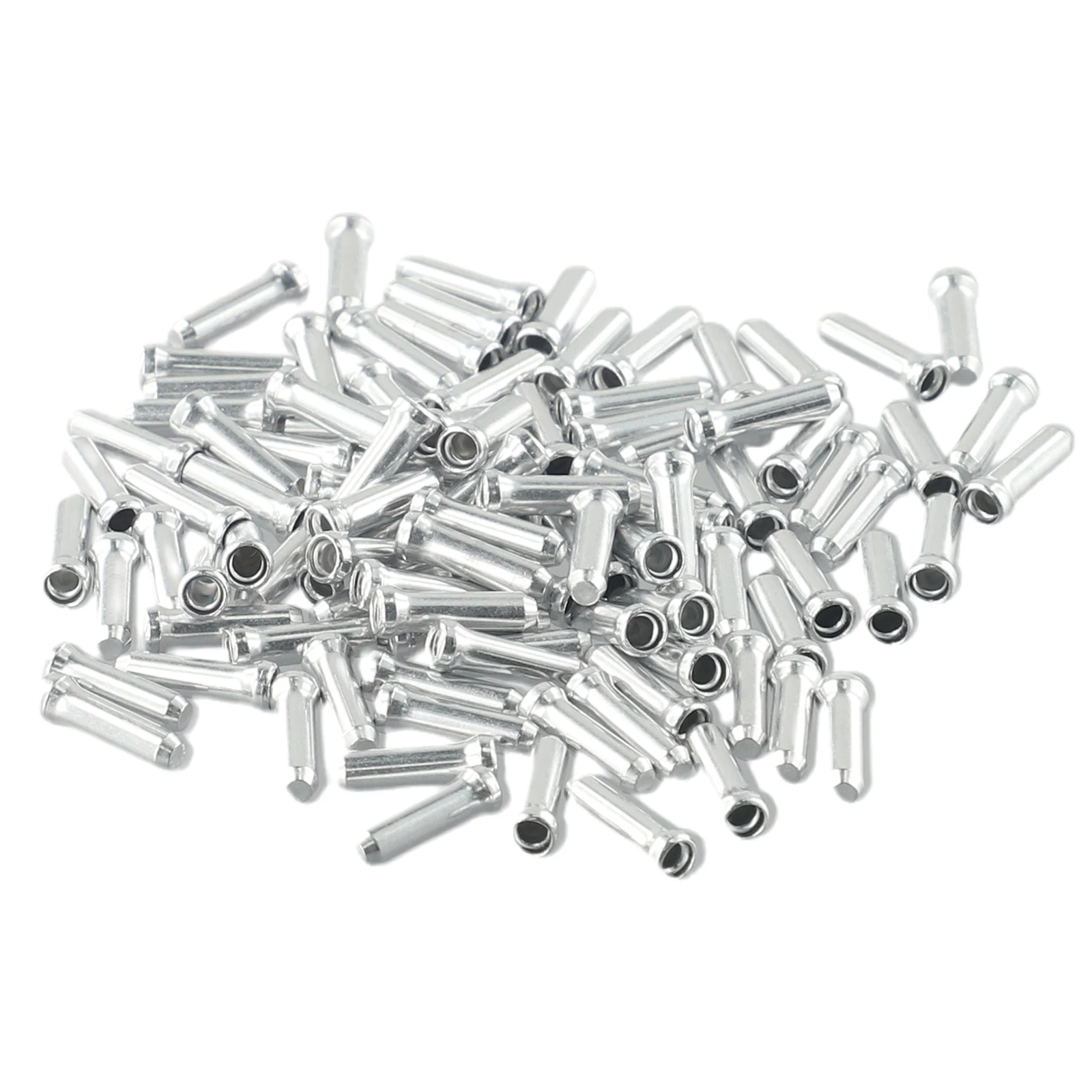 100pcs Bicycle Brake Wire End Cap Aluminum Alloy Silver Cable Tips Mountain Bike Wire End Cap Crimps Bike Accessories Cycling