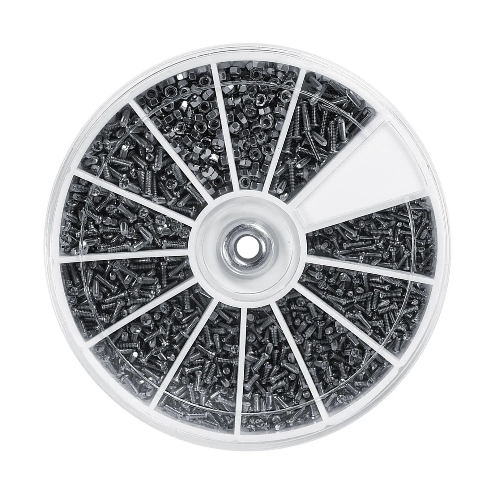 مجموعة مكسرات متنوعة للساعات وبراغي النظارات ، صغيرة ، 12 نوعًا ، M1 ، M1.2 ، M1.4 ، M1.6 ،