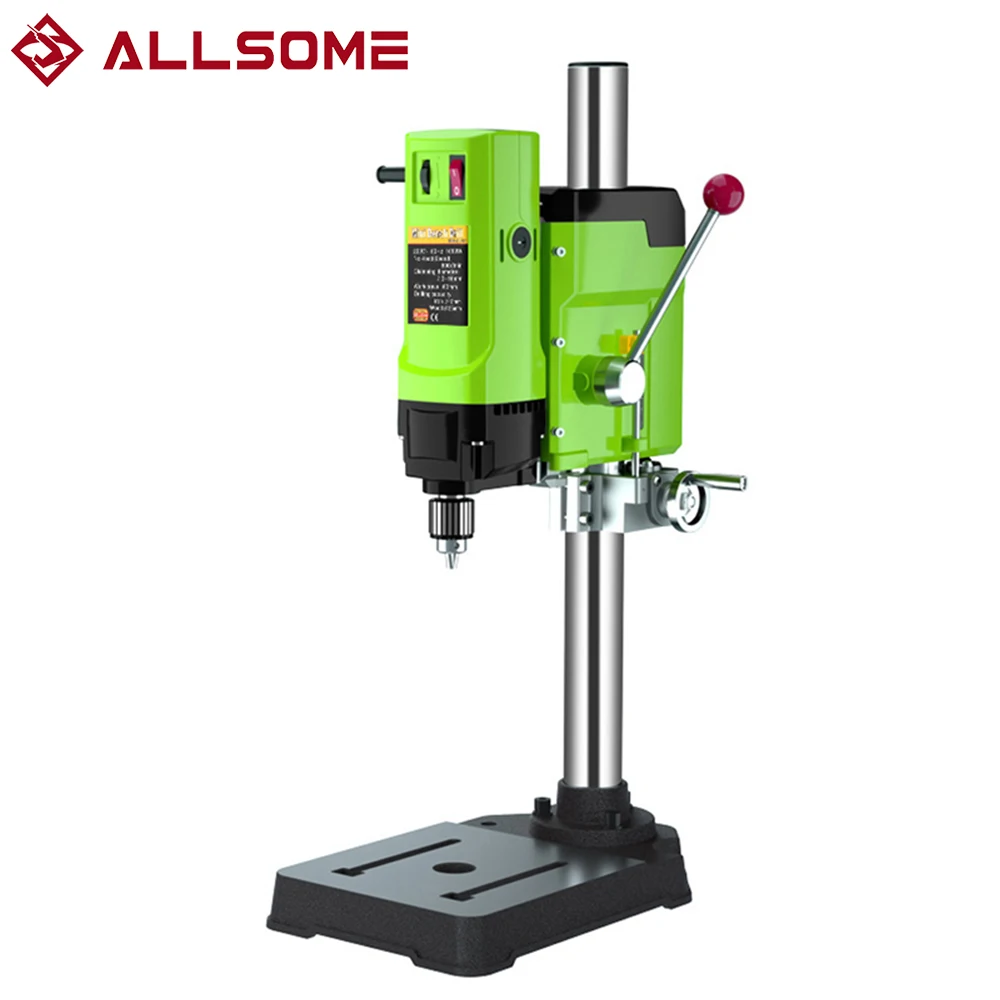 ALLSOME 1050W Mini Bench Drill Press Liftable Electric Drill Table Machine Variable Speed Drilling 3-16mm Chuck Drilling Tools