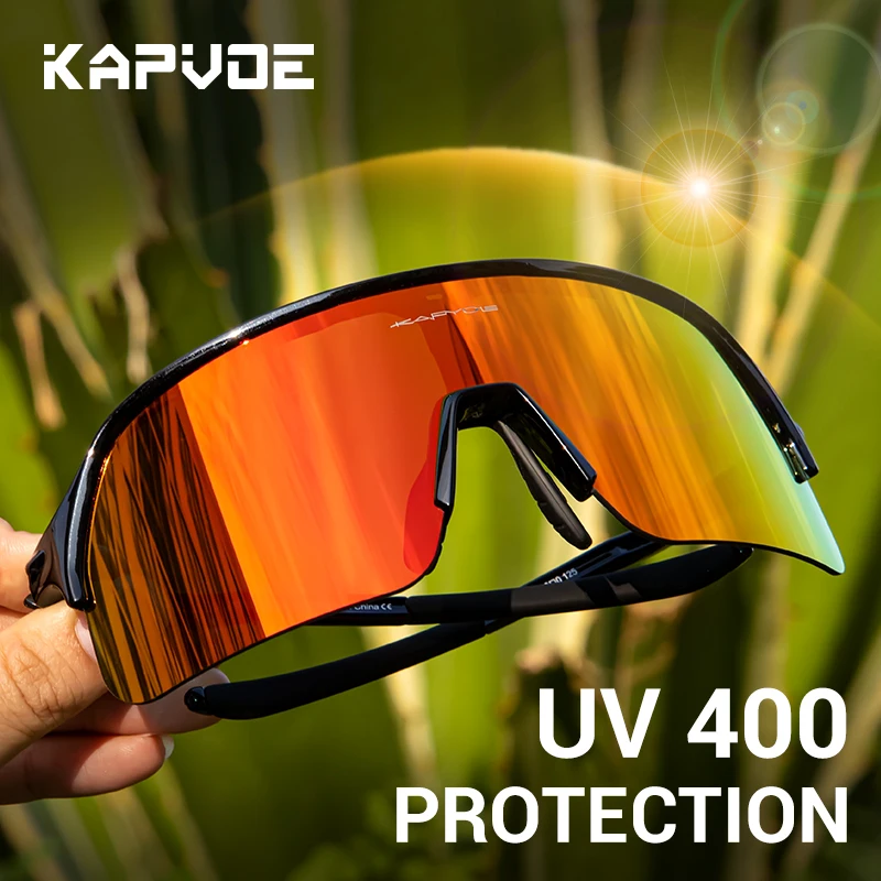 Kapvoe New Cycling Sunglasses Driving Bicycle Eyewear Cycling Glasses Men Women Road Mountain Bike Outdoor Sport Hiking Goggles