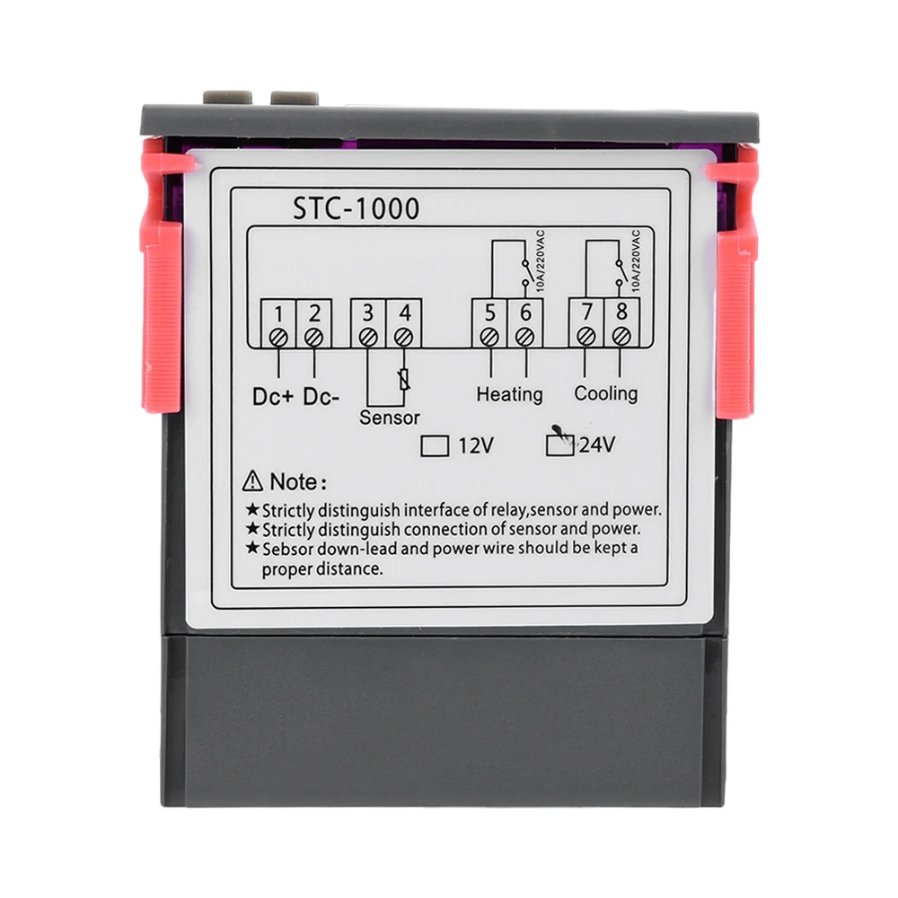 Termostato Digital LED para Incubadora, Controlador de Temperatura, Relé Termorregulador, Aquecimento e Arrefecimento, 12V, 24V, 220V, STC-1000