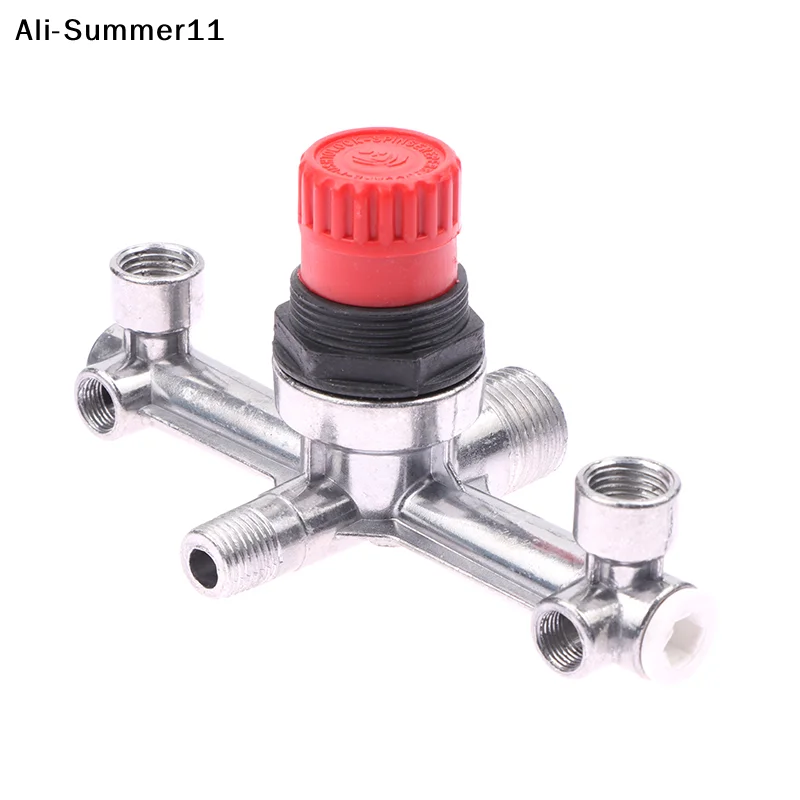 【RV】1PC Regulator Valve Double Outlet Tube Air Compressor Switch Pressure Regulator Valve Fitting Part Piston Air Compressor