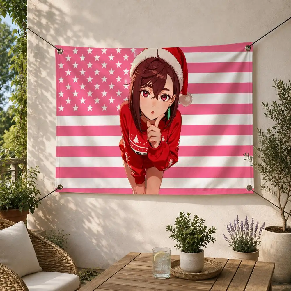 Supernatural Anime M-Momo Ayase Flags Decorative Flag Banner for Outdoor Garden Yard Camping Party Home Wall Hanging Decor