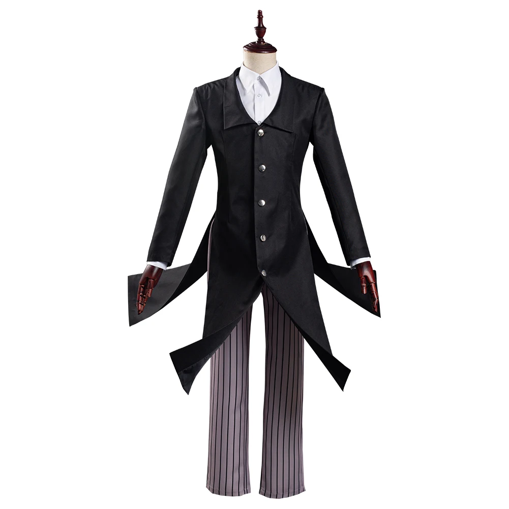 Anime Demon Slayer Cosplay Kimetsu no Yaiba Enmu Costume nero uniforme vestito Halloween carnevale abiti