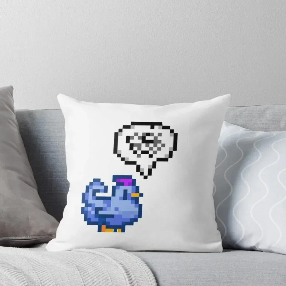 Grumpy Blue Chicken Stardew Valley Throw Pillow Decorative Pillow Covers For Sofa Christmas Throw Pillows Covers pillow