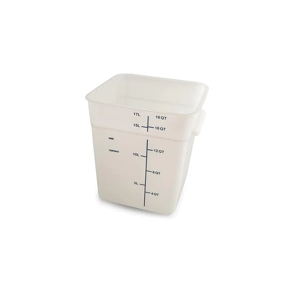 

Squares Square Food Storage Container With Stackable Design For Catering, Buffets, Restaurants, Plastic, 18 Quarts, White