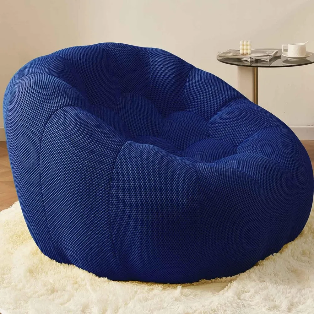 

Memory Foam Bean Bag Chair,Light Luxury Curved Couch,Modern Lazy Floor Sofa,Bubble Couch Lounge Chair for Living Room,Playroom,B