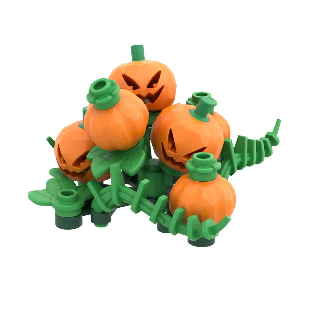 MOC Halloween Tree Cemetery Pumpkin Building Blocks Set Horror Ghost House Garden Castle Bricks Toys For Children Birthday Gifts