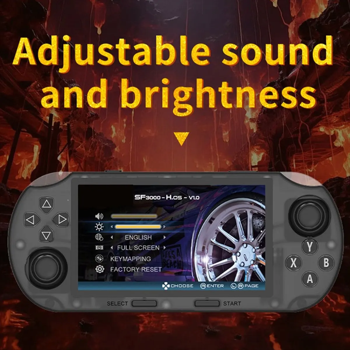 HowAA87 SF3000HD Handheld Game Console 64GB 20,000+ Games 4.5-Inch IPS Screen Supports TV-Out E-Reader Multiple Simulators A