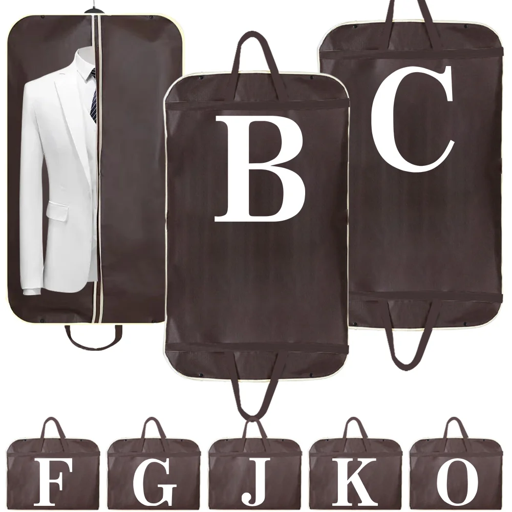 Clothing Covers Dress Dust Cover Dustproof Suit Coat Storage Bag White Letter Printing Hanging Garment Bags Clothes Organizer