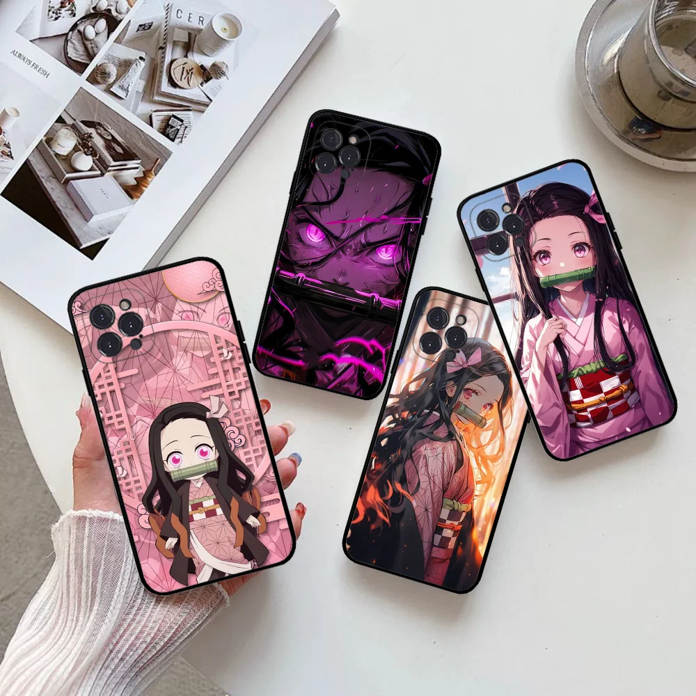 Nezuko K-Kamado Phone Case Silicone Soft For Iphone 16 15 14 13 12 11 Pro Mini XS MAX Plus X Cover