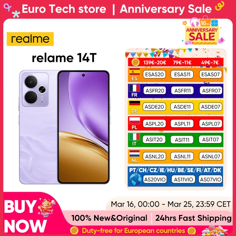 Realme-Smartphone 14T 5G, Dimensity 6300, Chipset 5G, IP69, nivel superior, resistente al agua, batería Titan de 6000mAh, carga de 45W