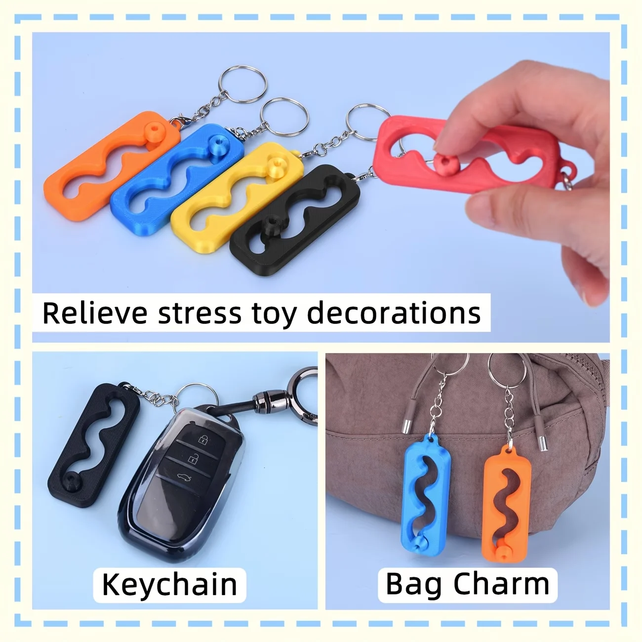 1/5 Pcs Decompression Toy Sliding Up And Down Smoothly Y-Shaped Texture Keychain Decoration Accessories