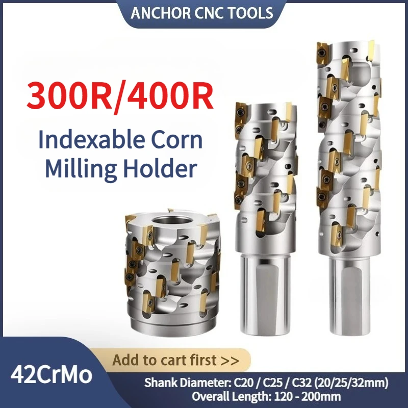 EAP BAP300R 400Corn Milling Cutter Rod Roughing Cutting Spiral Groove Machining Center Tool for CNC APMT1135 1604 Carbide Insert