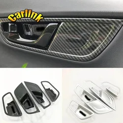 For Hyundai Kona Encino Kauai 2017 2018 2019 ABS carbon/Matte Car Inner Door Handle Bowl Decorative Frame Interior Accessories
