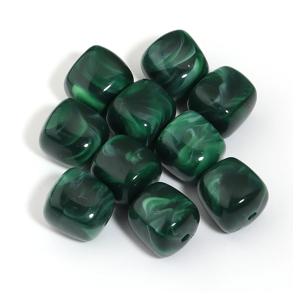 10 Stück/Lot 16x17mm quadratische Acrylperlen in zwei Farben, bunte lose Perlen für die Schmuckherstellung, DIY-Halskette, Armband, Zubehör – Detail 18