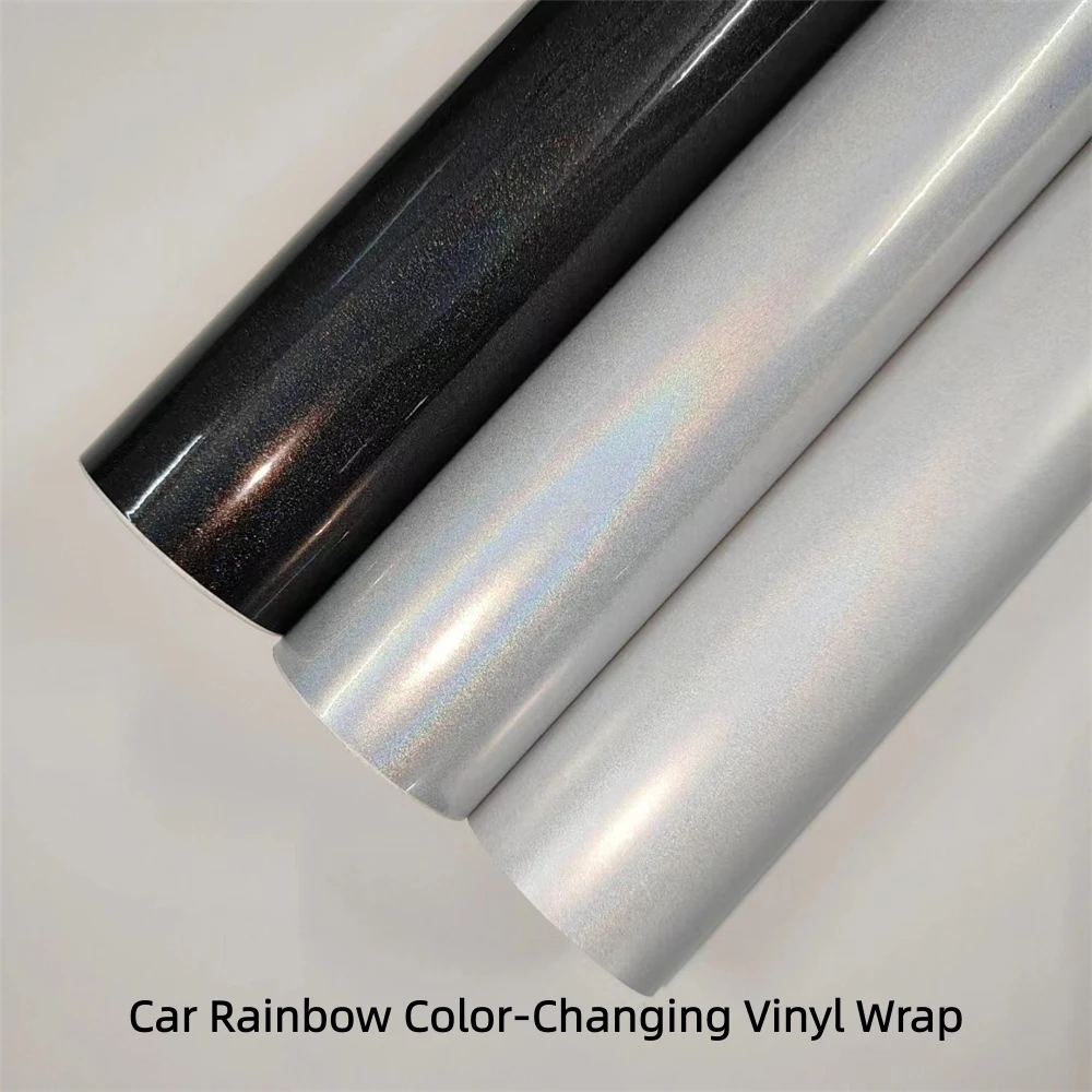Car Color-Changing Vinyl Wrap, Rainbow Laser Color-Changing Film, Car Body Sticker, Interior Hand-Applied Film,Scratch-Resistant