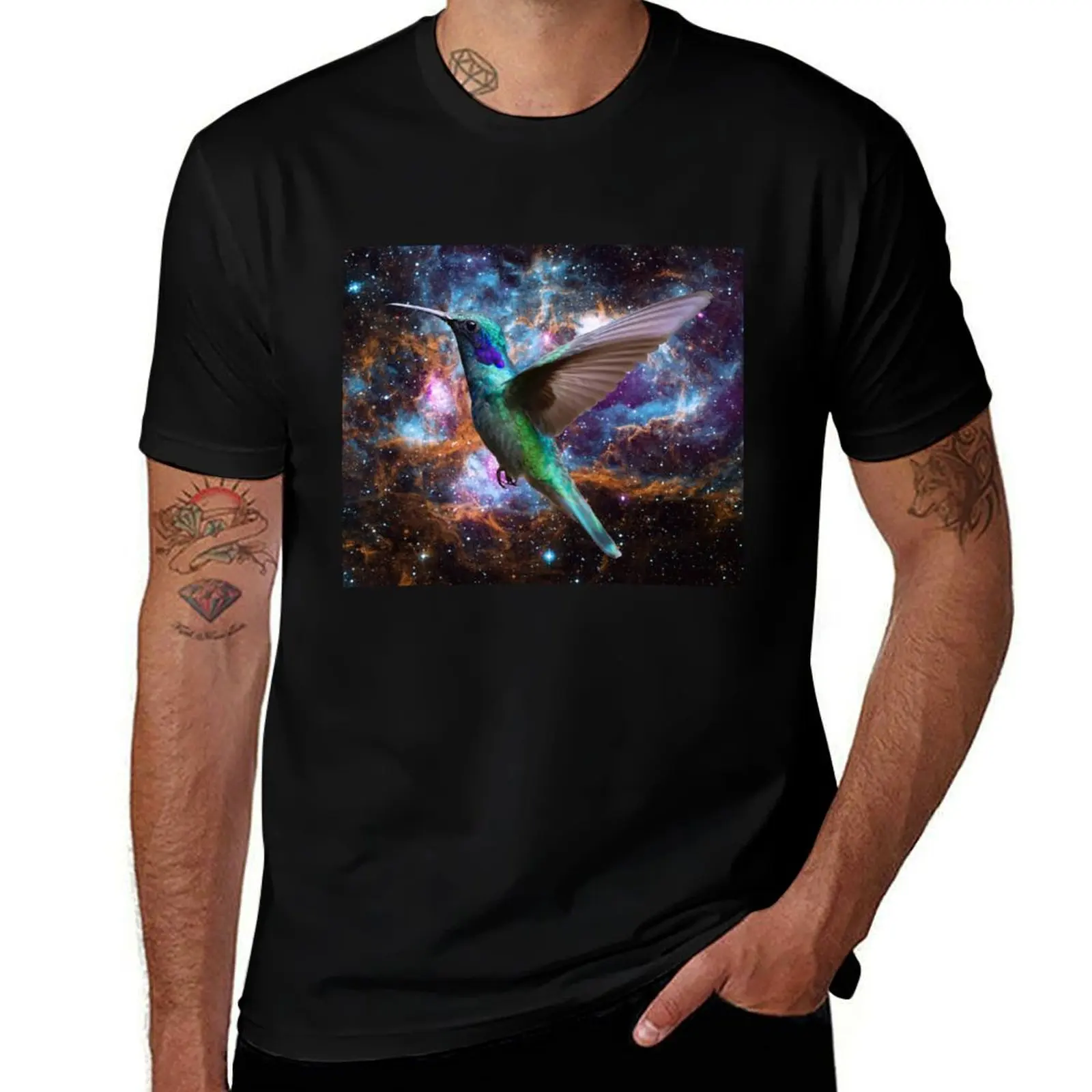 

Bird flying in space T-Shirt anime stuff anime figures animal prinfor boys men clothes