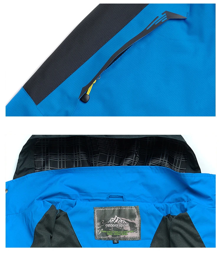 Trekking-Outdoor-Jacken für Herren, Herbst, klassische wasserdichte Regenmäntel, mit Kapuze, Camping, Herren-Regenbekleidung, Wanderjacke und Hose – Detail 8