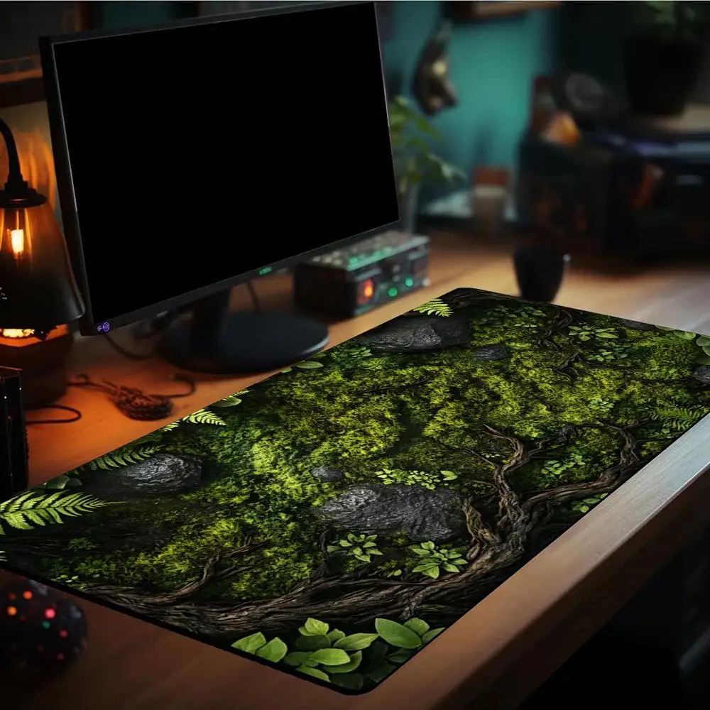 Bryophyte Forest Ground Mousepad Pc Accessories Desk Gadgets Gaming Mats Playmat Carpet Mouse Mat Desk Pad Office Decor Rug
