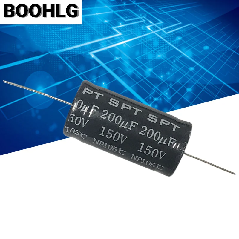 1PCS SPT200uf horizontal axial non-polar audio electrolytic capacitor 150v 200uf 25X49mm