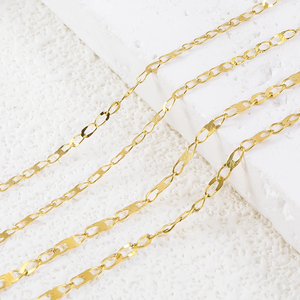 

1Meter Stainless Steel Gold Color Flat Oval Filled Cable Chain for DIY Necklace Making Jewelry Making Findings Bracelet Supplies