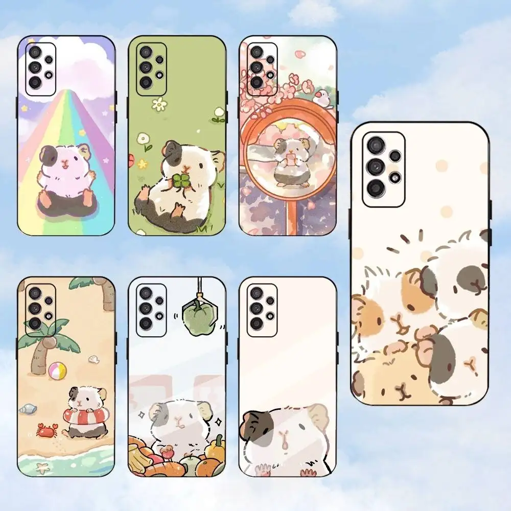 

Cartoon Hamster cute Phone Case For Samsung S25,S24,S23,S22,S21,S20,S10,Ultra,Plus,Lite,FE,Soft Silicone Black Cover