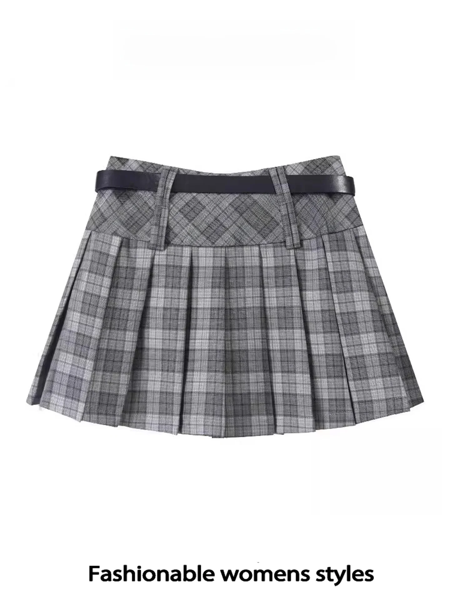 Falda Retro americana a cuadros f para mujer, novedad de verano, falda universitaria plisada de cintura alta, falda JK antiligera