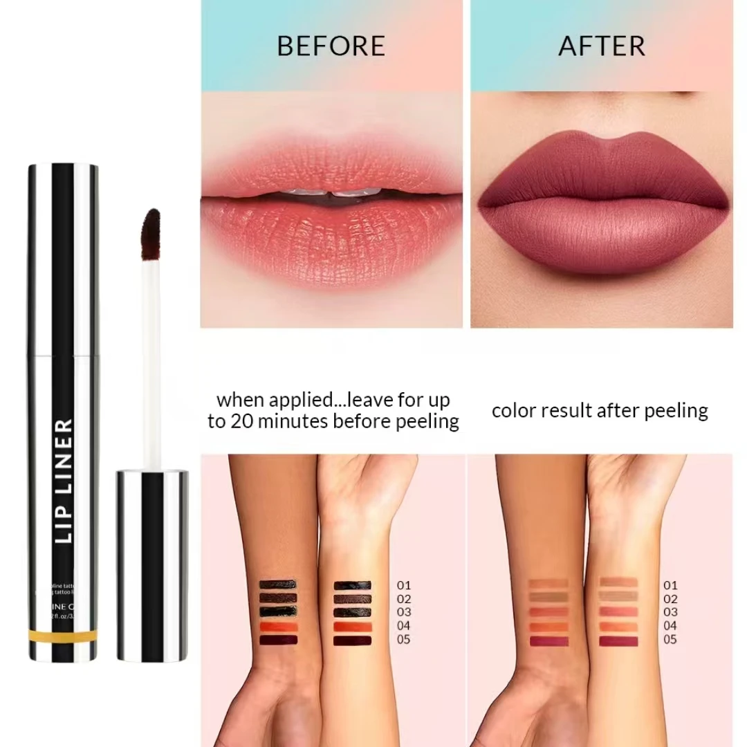 3 個のマットリップライナーセット ブラウンチューブ 長持ちする汚れ防止 スムーズな輪郭を描く複数の色合いを満たす ハロウィン イースター ファッショナブル