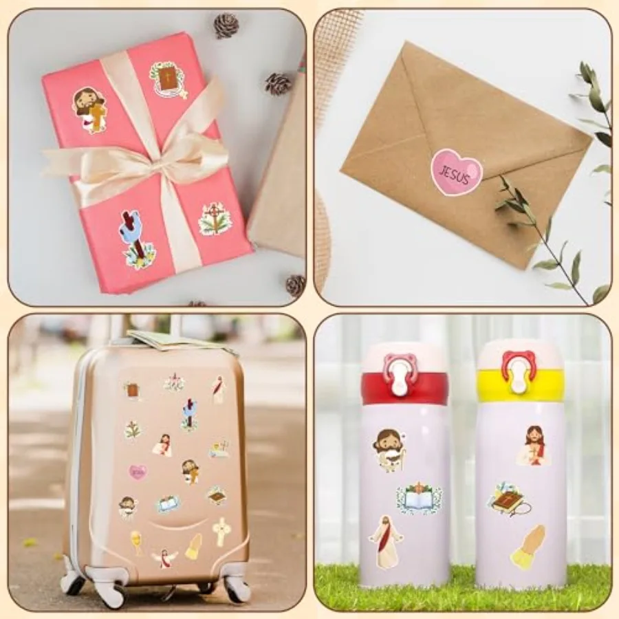 1000 قطعة من ملصقات الكتاب المقدس المسيحية لـ - شارات متقاطعة للكتاب المقدس الديني لحفلات الكنيسة المدرسية الأحد واحتفالات عيد الفصح #5