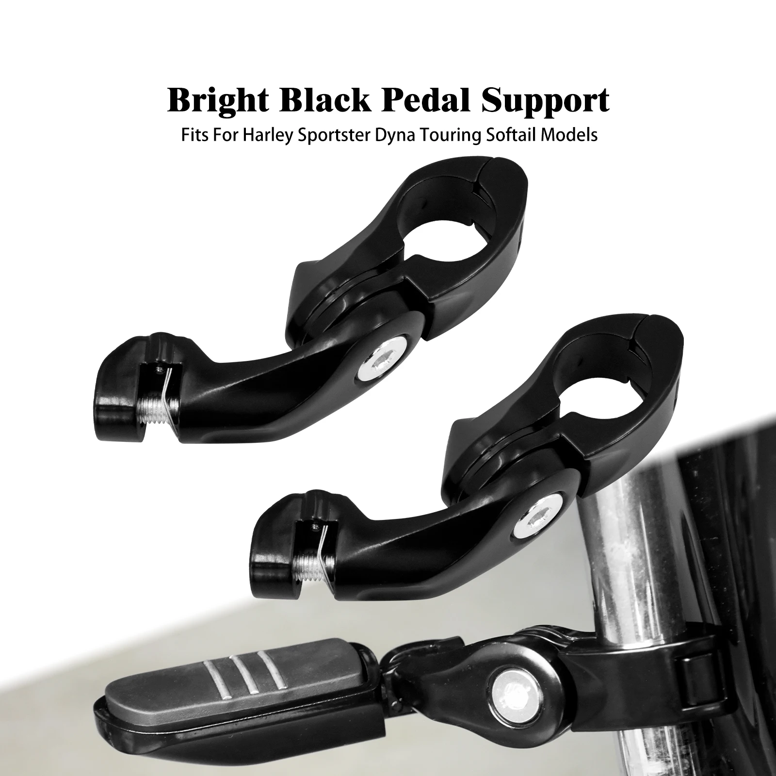 

Motorcycle 32mm Footpeg Clamp 1.25" Highway Engine Guards Foot Peg Rest Pedal Mount For Harley Touring Sportster Dyna Softail FL