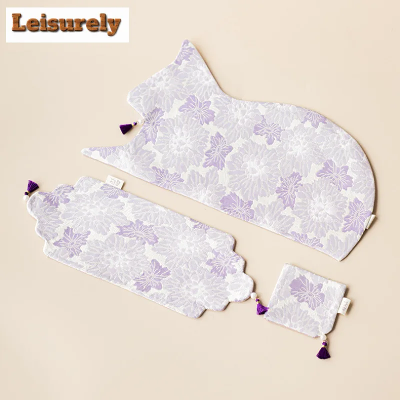 

Китайский фиолетовый цветок, противоожоговые коврики для чайного стола, подставка для напитков в стиле дзен, коврик для обеденного стола, китайский чайный сервиз, украшение для оборудования