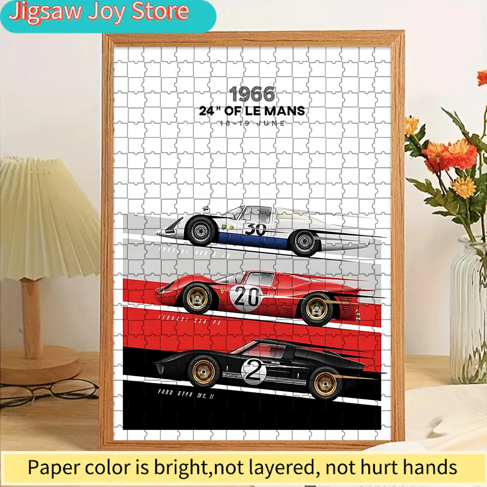 

Бумажный пазл-головоломка 1966: 24 часа Ле-Мана. Легендарные гоночные автомобили. Художественный принт для декора стен. Porsche 906, Ferrari 330 P3 и Ford GT40 Mk.