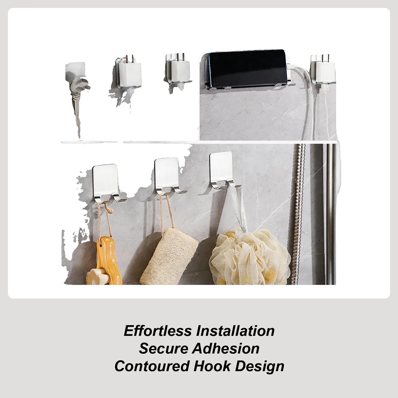 Shaver Holder Stainless Steel Heavy Duty Storage Stand Wall Shaver Stand Shower Organizer For Loofah Robe Gadgets Coat Key
